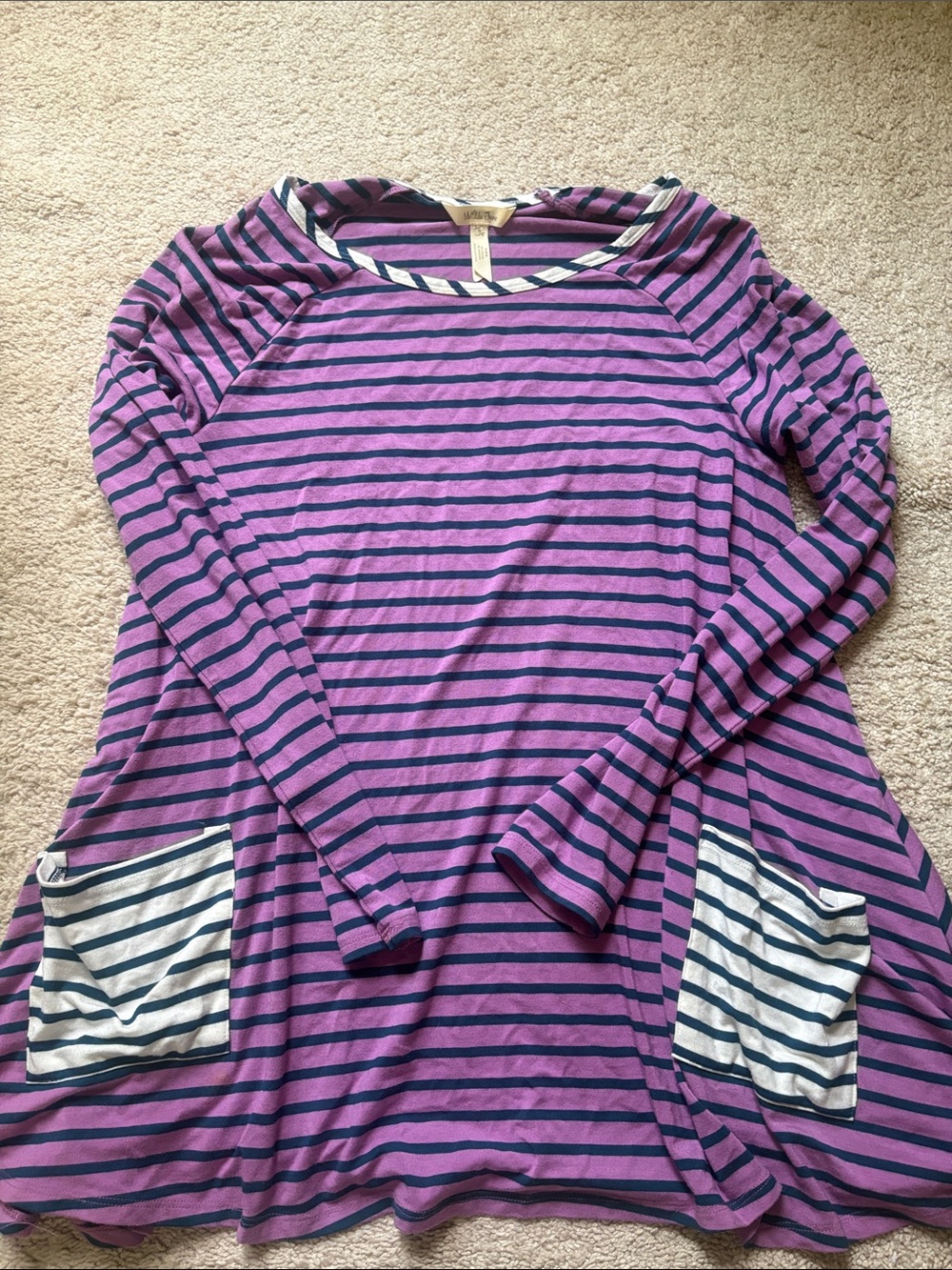 Matilda Jane Purple and Navy Striped Long Sleeve Tunic